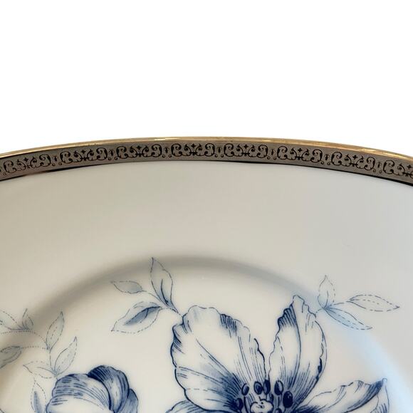 6 Charter Club Fashion Buffet Platinum Blue Floral Salad Plates 8.5in for Macy's - Picture 12 of 14